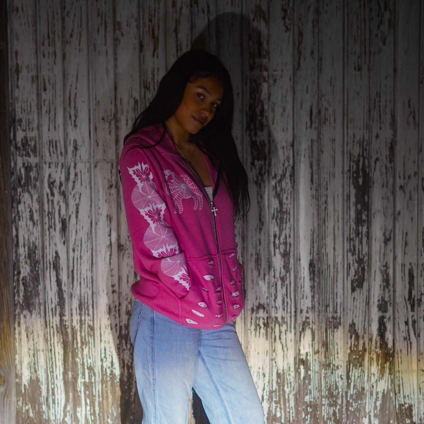 Web Of Faith Pink Sweatshirt